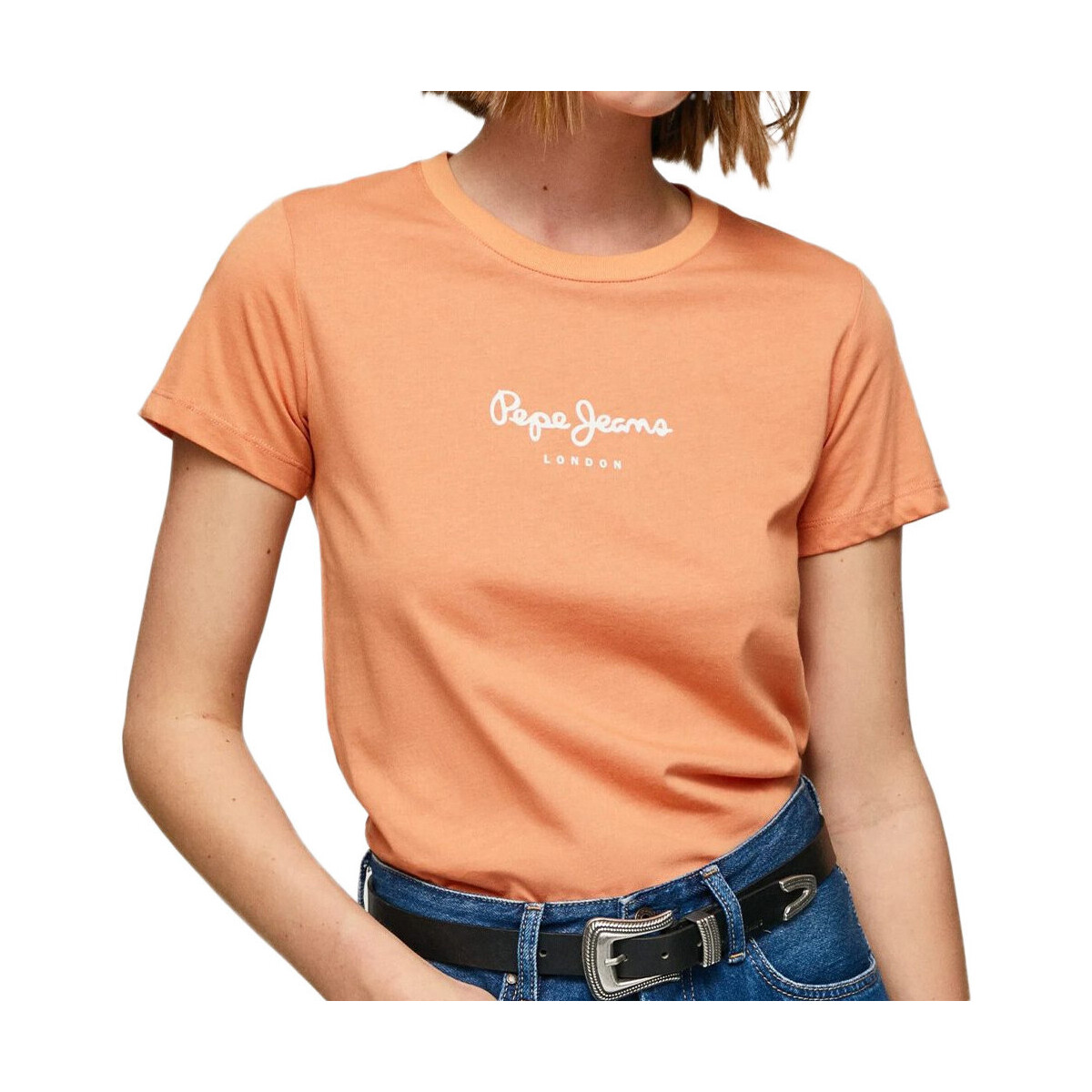 Textiel Dames T-shirts & Polo’s Pepe jeans  Orange
