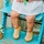 Schoenen Kinderen Babyslofjes Attipas Stripes - Mustard Geel