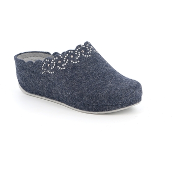 Schoenen Dames Leren slippers Grunland DSG-CI1879 Blauw