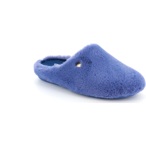 Schoenen Dames Leren slippers Grunland DSG-CI3173 Blauw