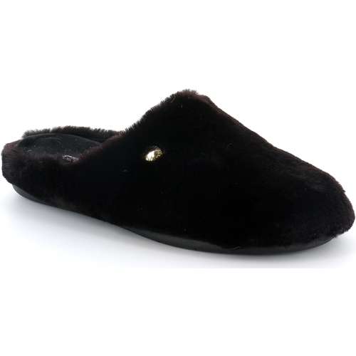 Schoenen Dames Leren slippers Grunland DSG-CI3173 Zwart
