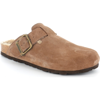 Schoenen Dames Leren slippers Grunland DSG-CB2225 Brown
