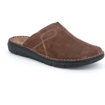Schoenen Heren Leren slippers Grunland DSG-CI2515 Brown