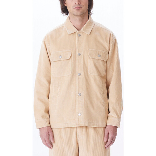 Textiel Heren Jasjes / Blazers Obey Benny cord shirt jacket Beige