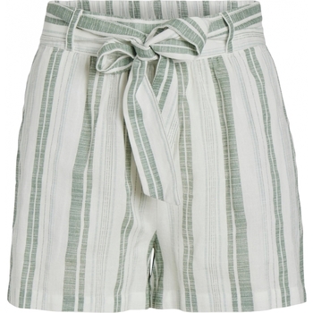 Textiel Dames Korte broeken / Bermuda's Vila Etni Shorts - Cloud Dancer/Green Wit