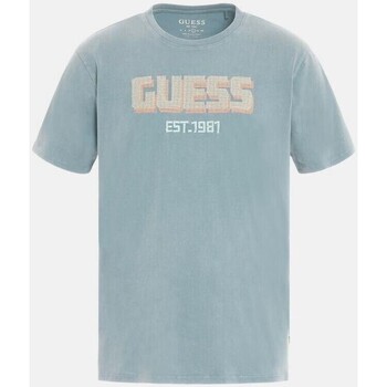 Textiel Heren T-shirts korte mouwen Guess M3YI52 KBDL0 Blauw