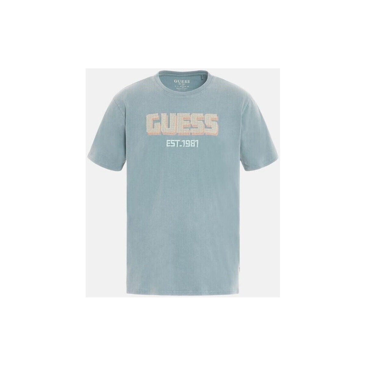Textiel Heren T-shirts korte mouwen Guess M3YI52 KBDL0 Blauw