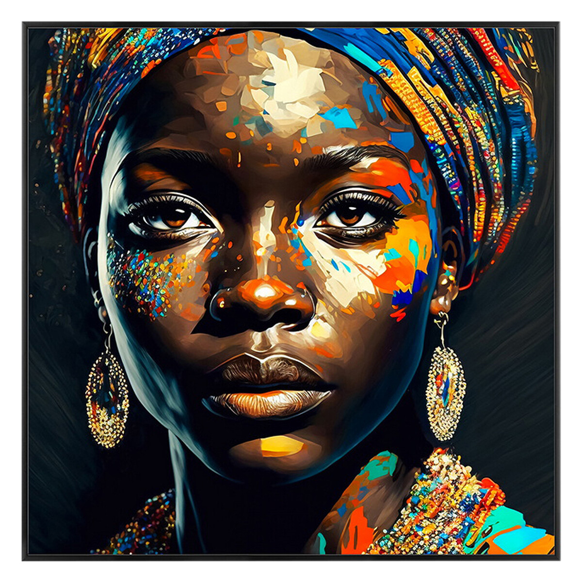 Wonen Schilderijen Signes Grimalt Afrikaanse Vrouw Schilderen Zwart