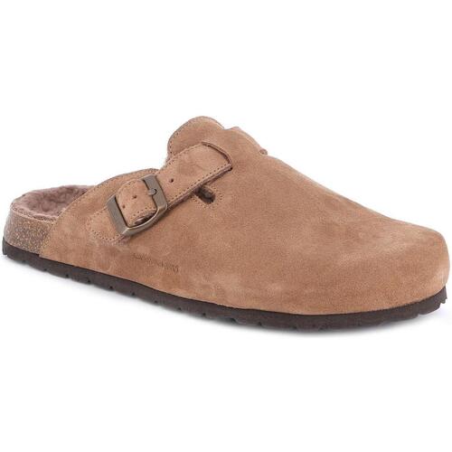 Schoenen Heren Leren slippers Grunland GRU-ZAL-CB2247-MA Brown