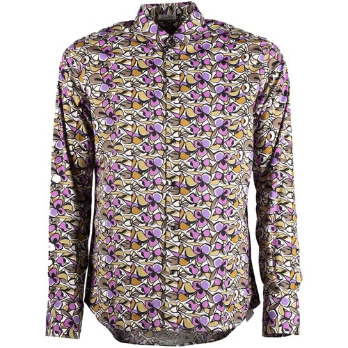 Textiel Heren Overhemden lange mouwen Sl56 Camicia Colletto Cotone Multicolour