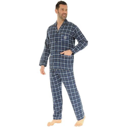 Textiel Heren Pyjama's / nachthemden Christian Cane PYJAMA BLEU DORIAN Blauw