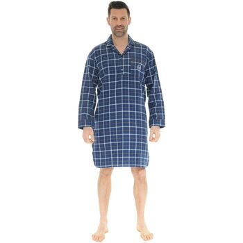 Textiel Heren Pyjama's / nachthemden Christian Cane CHEMISE DE NUIT BLEU DORIAN Blauw