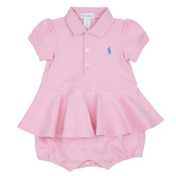 Textiel Meisjes Korte jurken Polo Ralph Lauren SS PEPLUM BU-ONE PIECE-SHORTALL Roze