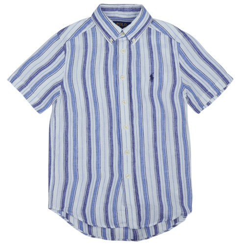 Textiel Jongens Overhemden korte mouwen Polo Ralph Lauren 323934866001 Blauw / Ciel / Wit