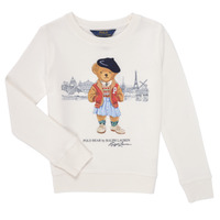 Textiel Meisjes Sweaters / Sweatshirts Polo Ralph Lauren BEARCNFLEECE-KNIT SHIRTS-SWEATSHIRT Wit