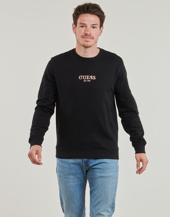 Textiel Heren Sweaters / Sweatshirts Guess LOGO CN Zwart
