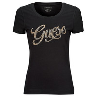 Textiel Dames T-shirts korte mouwen Guess GUESS SCRIPT Zwart