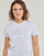 Textiel Dames T-shirts korte mouwen Karl Lagerfeld rhinestone logo t-shirt Wit