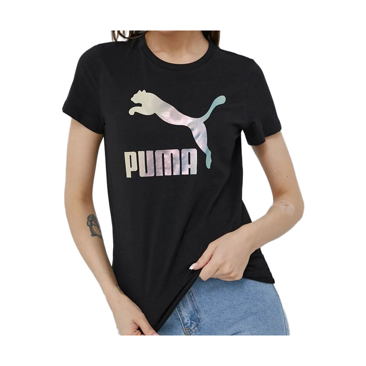 Textiel Dames T-shirts & Polo’s Puma  Zwart