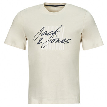 Textiel Heren T-shirts korte mouwen Jack & Jones JJZURI TEE SS CREW NECK Beige