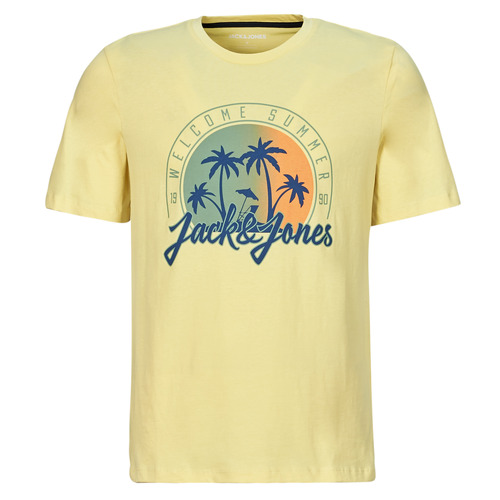 Textiel Heren T-shirts korte mouwen Jack & Jones JJSUMMER VIBE TEE SS CREW NECK Geel