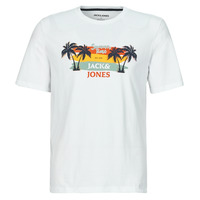 Textiel Heren T-shirts korte mouwen Jack & Jones JJSUMMER VIBE TEE SS CREW NECK Wit