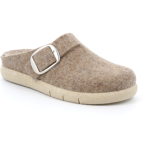 Schoenen Dames Leren slippers Grunland DSG-CI1872 Brown