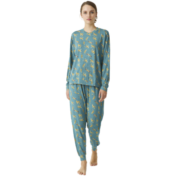 Textiel Dames Pyjama's / nachthemden J&j Brothers JJBDP0600 Blauw