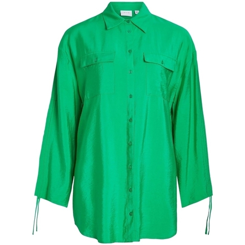 Textiel Dames Tops / Blousjes Vila Klaria Oversize Shirt L/S - Bright Green Groen