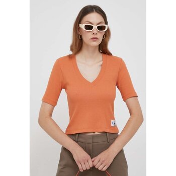 Textiel Dames T-shirts & Polo’s Calvin Klein Jeans J20J222379 Orange
