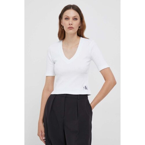 Textiel Dames T-shirts & Polo’s Calvin Klein Jeans J20J222379 Wit