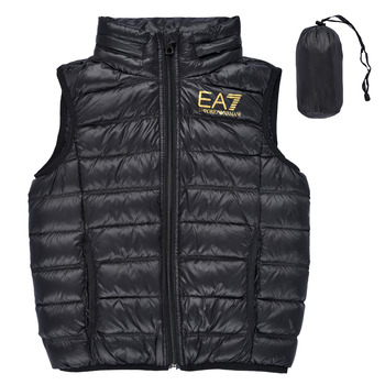 Textiel Jongens Dons gevoerde jassen Emporio Armani EA7 CORE ID DOWN WAISTCOAT Zwart