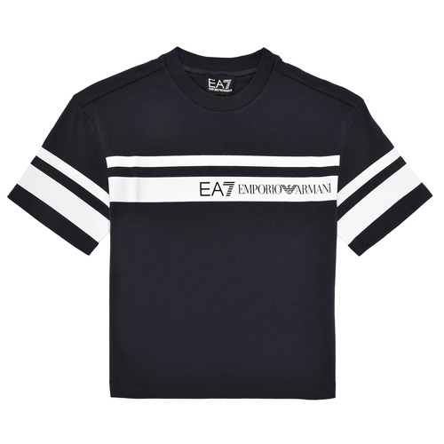 Textiel Jongens T-shirts korte mouwen Emporio Armani EA7 TSHIRT 3DBT58 Zwart / Wit