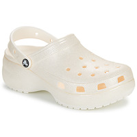 Schoenen Dames Klompen Crocs Classic Platform Glitter ClogW Beige