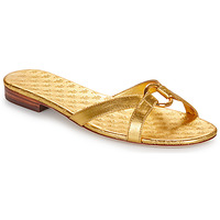 Schoenen Dames Leren slippers Lauren Ralph Lauren EMMY-SANDALS-SLIDE Goud