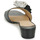 Schoenen Dames Leren slippers Lauren Ralph Lauren FAY FLOWER-SANDALS-FLAT SANDAL Zwart / Wit