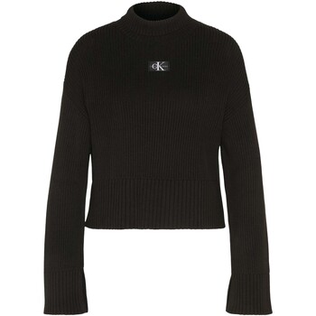 Textiel Dames Sweaters / Sweatshirts Ck Jeans Label Chunky Sweater Zwart