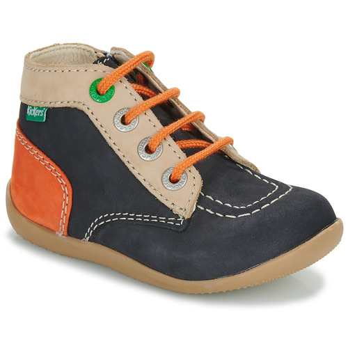 Schoenen Kinderen Hoge sneakers Kickers BONZIP-2 Marine / Beige / Orange