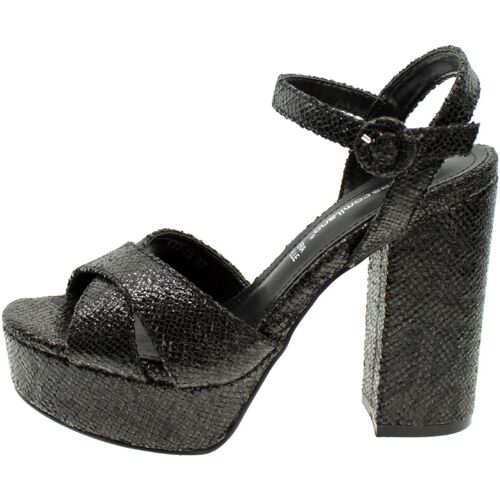 Schoenen Dames Sandalen / Open schoenen Francescomilano Sandalo Donna Nero V13-1s Zwart
