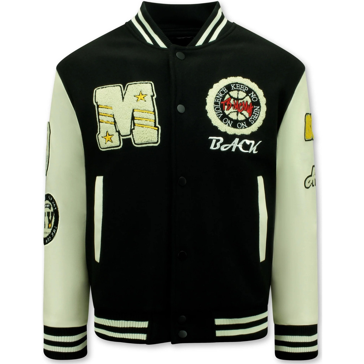 Textiel Heren Jasjes / Blazers Enos Vintage Varsity Baseball Jacket Zwart