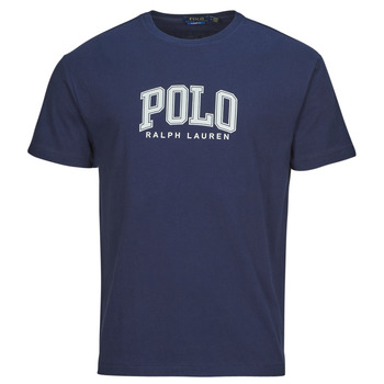 Textiel Heren T-shirts korte mouwen Polo Ralph Lauren T-SHIRT AJUSTE EN COTON SERIGRAPHIE POLO RALPH LAUREN Marine