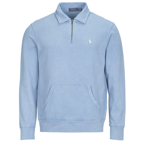 Textiel Heren Sweaters / Sweatshirts Polo Ralph Lauren SWEATSHIRT DEMI ZIP EN MOLLETON Blauw / Ciel