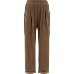 Textiel Dames Broeken / Pantalons Deha Pantalone Relaxed In Velluto Brown