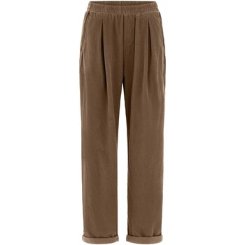 Textiel Dames Broeken / Pantalons Deha Pantalone Relaxed In Velluto Brown