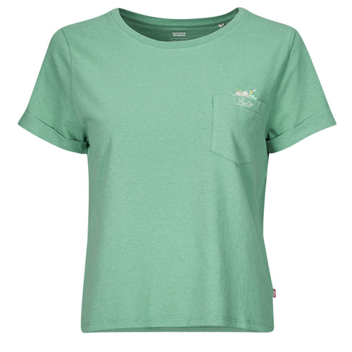 Textiel Dames T-shirts korte mouwen Levi's GR MARGOT POCKET TEE Groen