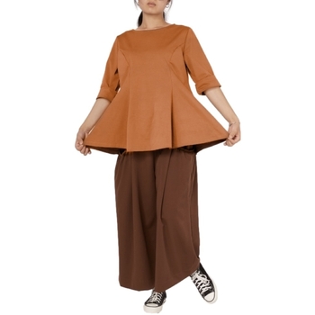 Textiel Dames Tops / Blousjes Wendy Trendy Top 223690 - Camel Brown