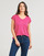 Textiel Dames T-shirts korte mouwen Pieces PCBILLO TEE LUREX STRIPES Roze
