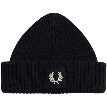 Accessoires Heren Muts Fred Perry Patch Brand Chunky Rib Beanie Zwart