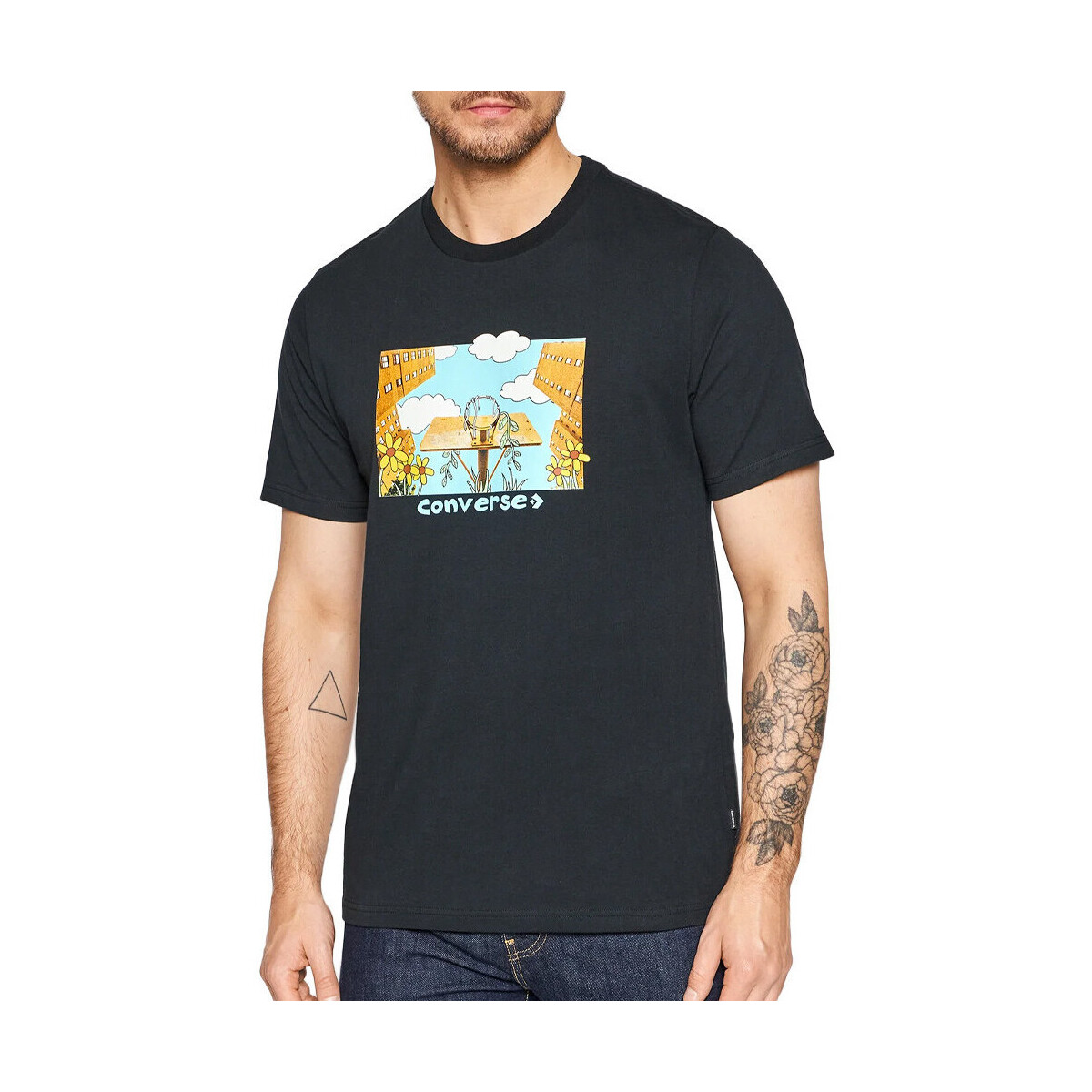 Textiel Heren T-shirts & Polo’s Converse  Zwart
