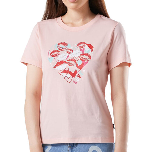 Textiel Dames T-shirts korte mouwen Converse  Roze